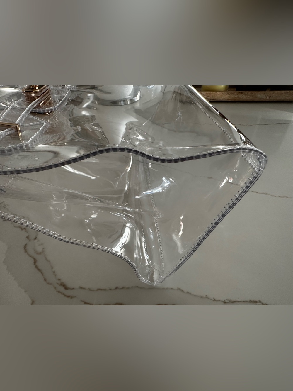 Boatkin Clear Jelly Transparent Tote Bag with Gold Hardware - Picture 11 of 12